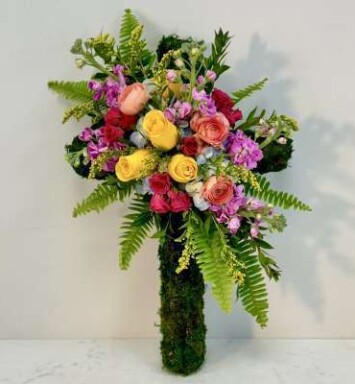 Colorful Spring Flower Cross