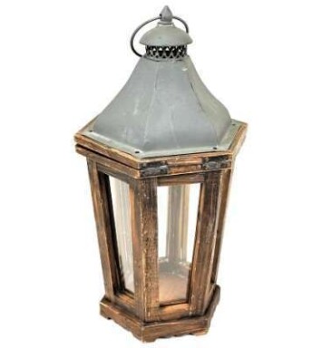 Medium Wooden Hanging Lantern