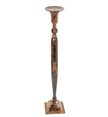 21" Sleek Bronze Pillar Candle Holder