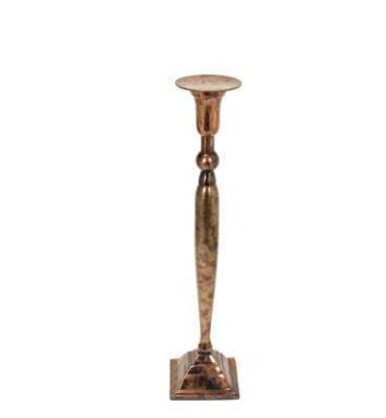 13" Sleek Bronze Pillar Candle Holder